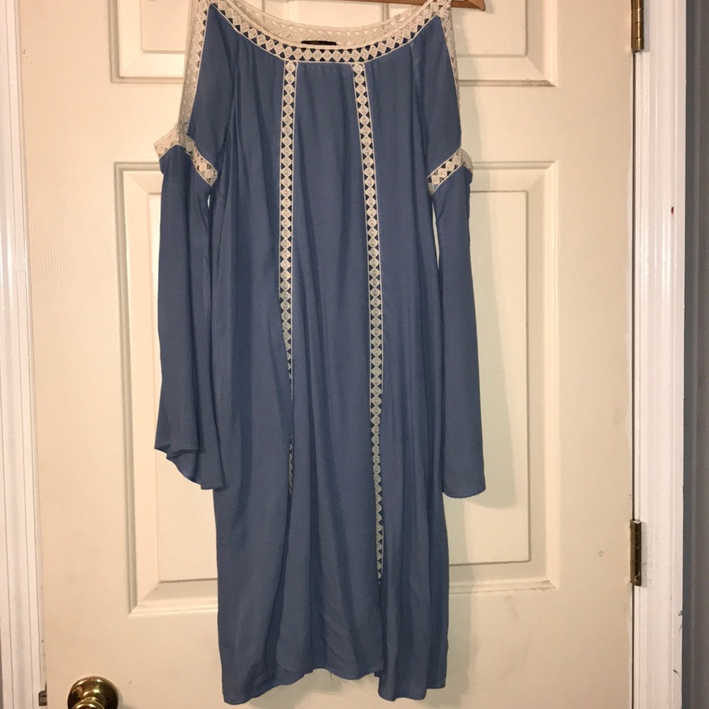 Long sleeve blue dress